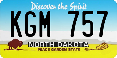 ND license plate KGM757
