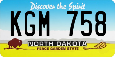 ND license plate KGM758