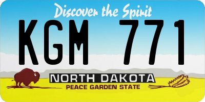 ND license plate KGM771