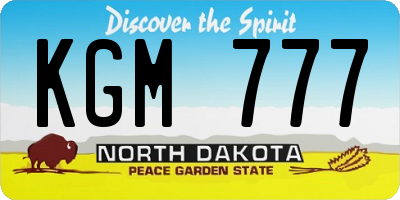 ND license plate KGM777