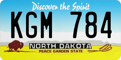 ND license plate KGM784