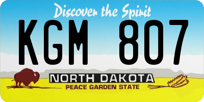 ND license plate KGM807