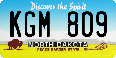 ND license plate KGM809
