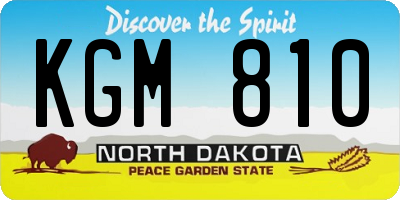 ND license plate KGM810