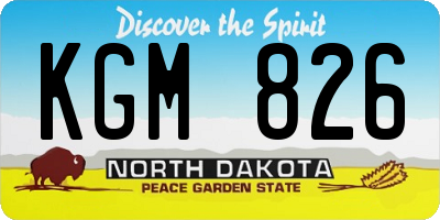 ND license plate KGM826