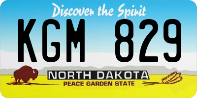 ND license plate KGM829