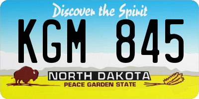 ND license plate KGM845