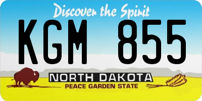 ND license plate KGM855