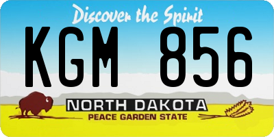 ND license plate KGM856