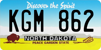 ND license plate KGM862