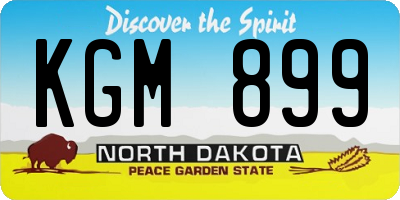 ND license plate KGM899