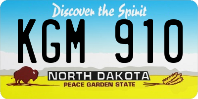 ND license plate KGM910