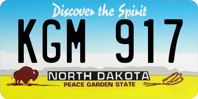 ND license plate KGM917