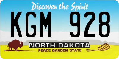 ND license plate KGM928