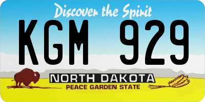 ND license plate KGM929