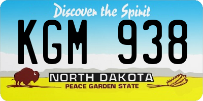 ND license plate KGM938