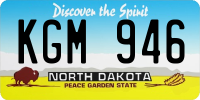 ND license plate KGM946