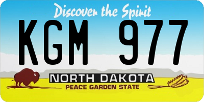 ND license plate KGM977