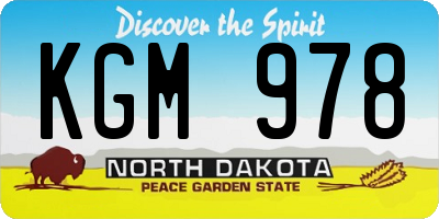 ND license plate KGM978