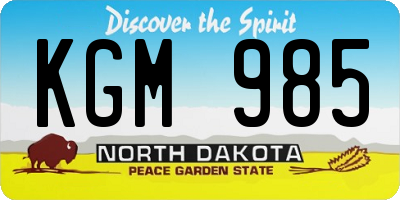 ND license plate KGM985