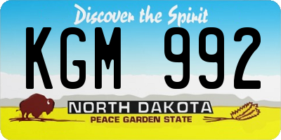 ND license plate KGM992