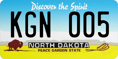 ND license plate KGN005