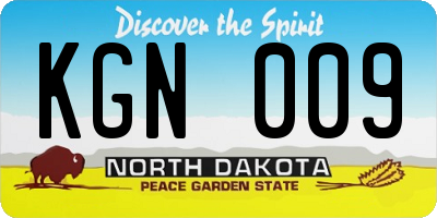 ND license plate KGN009