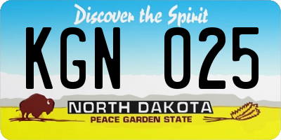 ND license plate KGN025