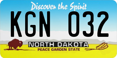 ND license plate KGN032