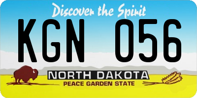 ND license plate KGN056