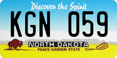 ND license plate KGN059