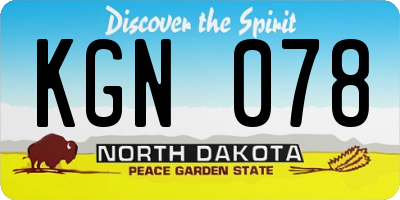 ND license plate KGN078