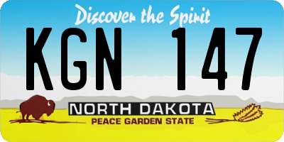 ND license plate KGN147