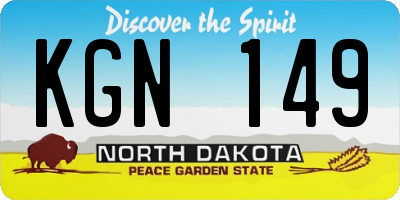 ND license plate KGN149