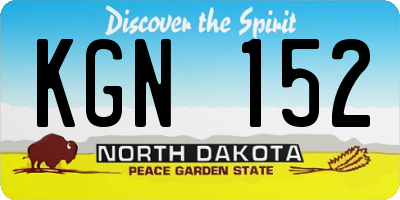ND license plate KGN152