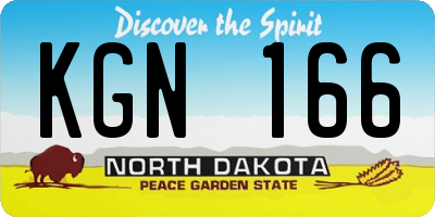ND license plate KGN166