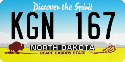 ND license plate KGN167