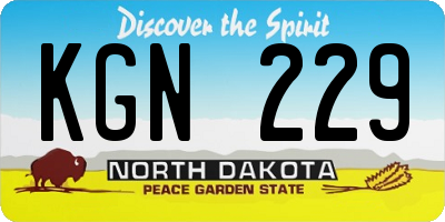 ND license plate KGN229