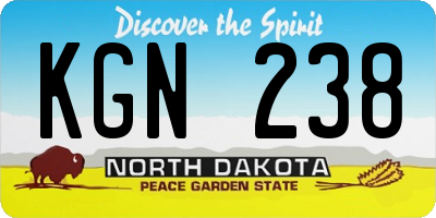 ND license plate KGN238