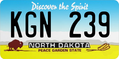 ND license plate KGN239