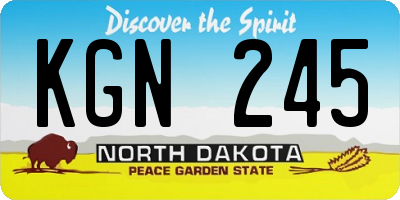 ND license plate KGN245