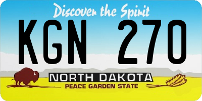 ND license plate KGN270
