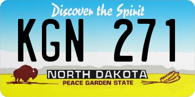 ND license plate KGN271