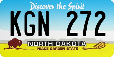 ND license plate KGN272