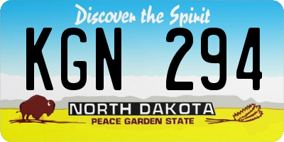 ND license plate KGN294