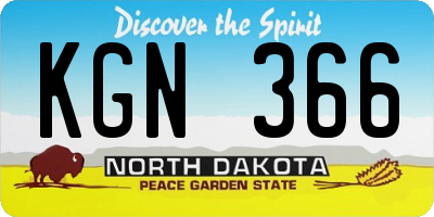 ND license plate KGN366
