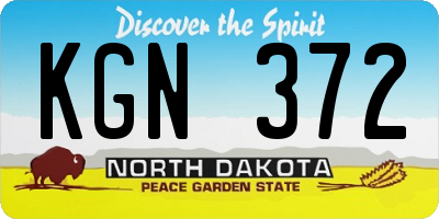 ND license plate KGN372
