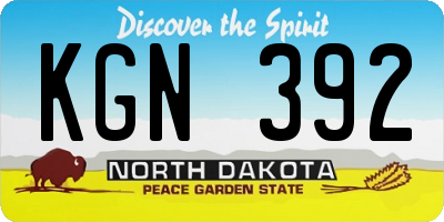 ND license plate KGN392