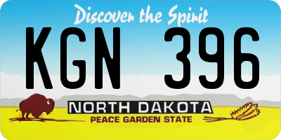ND license plate KGN396
