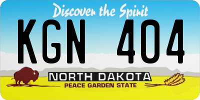 ND license plate KGN404